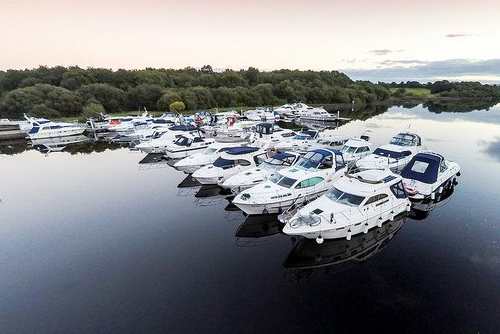 birds eye picture of boats at a mooring